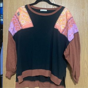 We The Free Oversized Medium Blouse with Color Designs